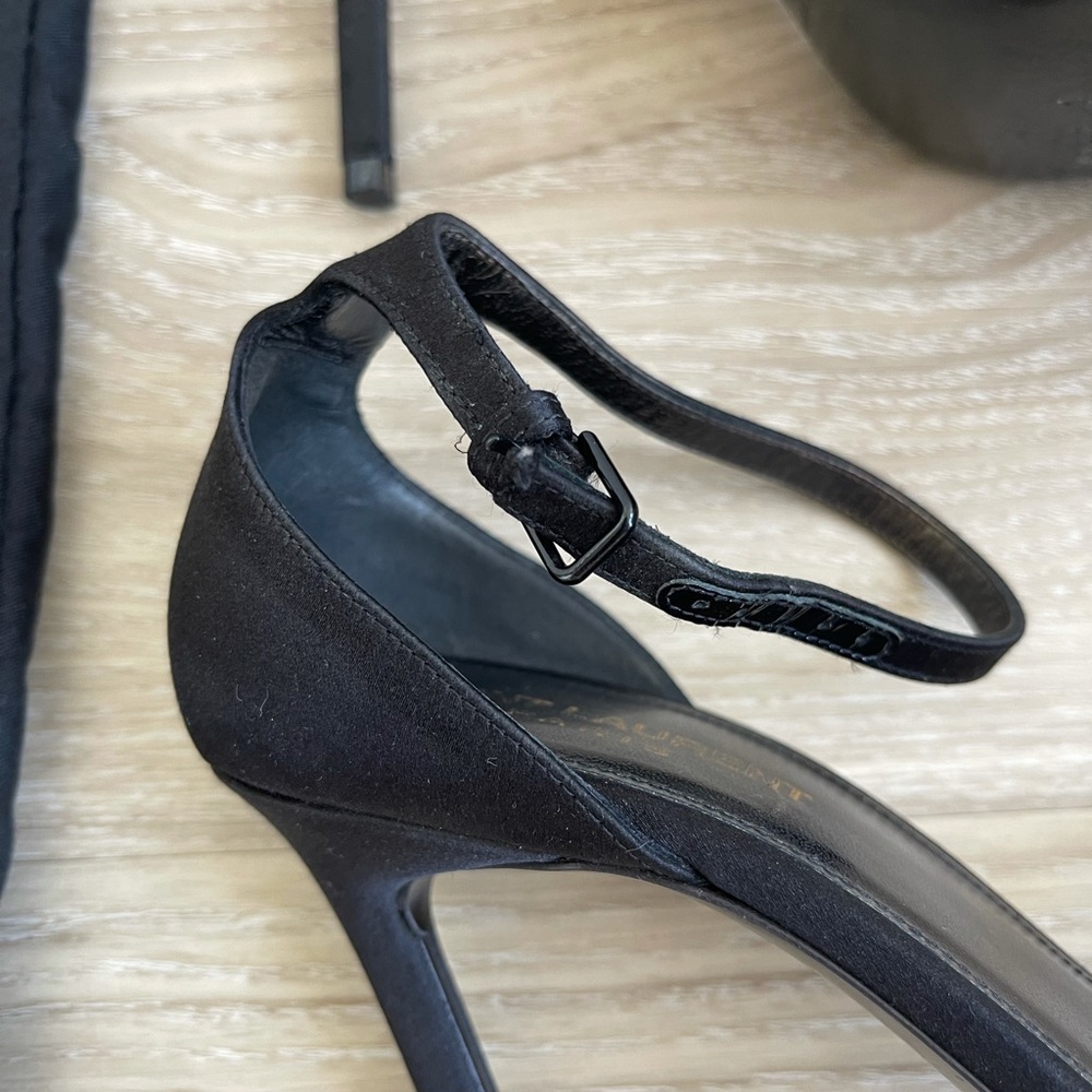 Saint Laurent Black Satin Heels - Picture 8 of 10